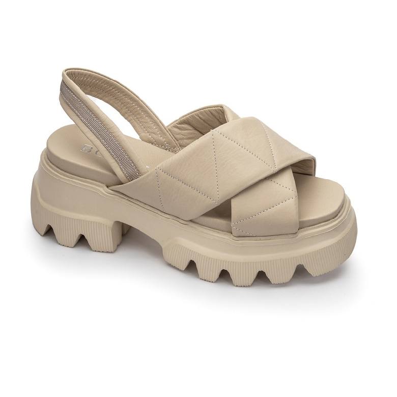 Сандалии жен. 108754-beige кожа-кожа бежевый